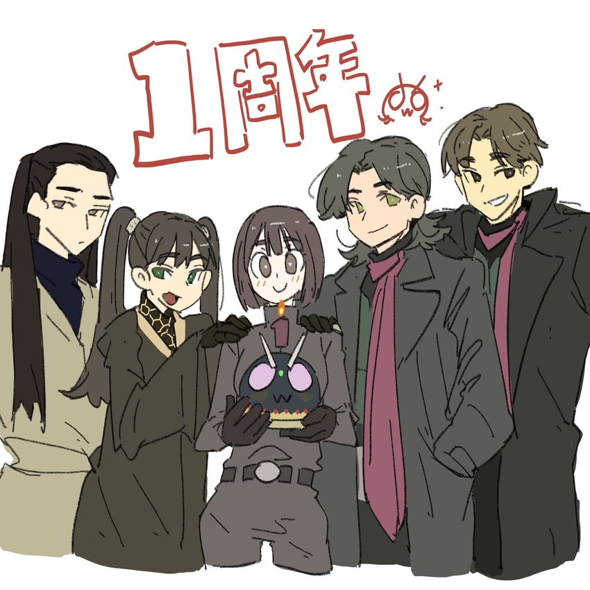 midorikawa ruriko, hongou takeshi, ichimonji hayato, hiromi, and midorikawa ichiro (kamen rider and 1 more) drawn by lusin01