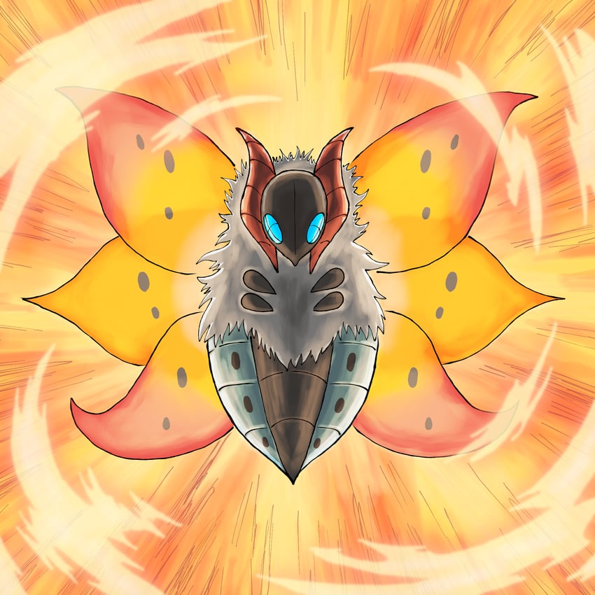 volcarona (pokemon) drawn by hungry_moth