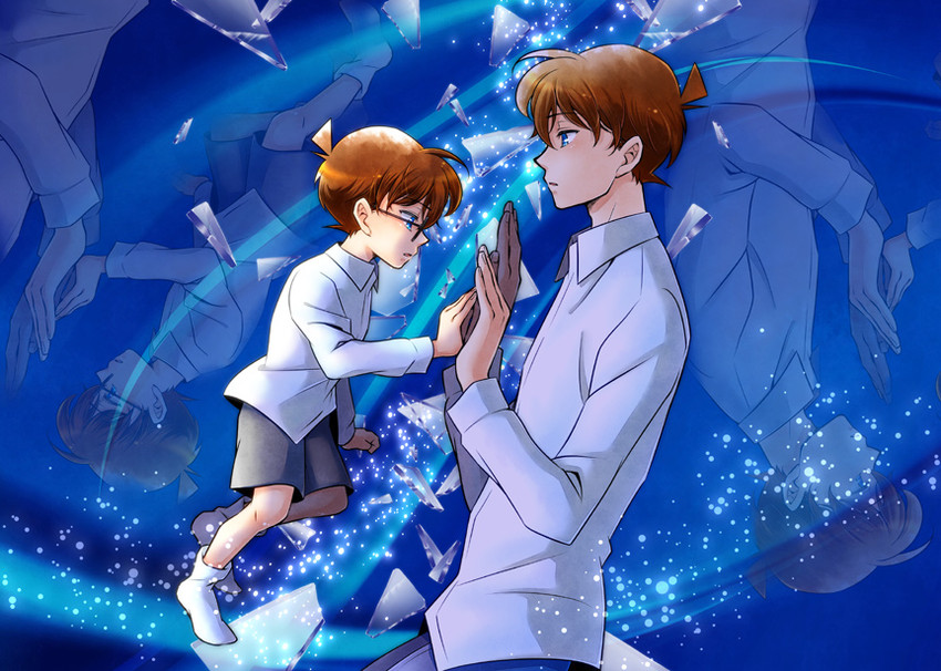 edogawa conan and kudou shin'ichi (meitantei conan) drawn by keenblue