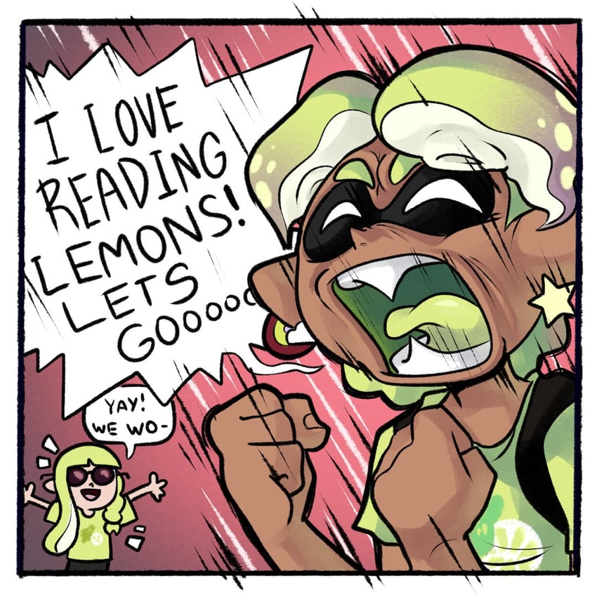 inkling player character and inkling girl (splatoon and 1 more) drawn by rainbowcraftz