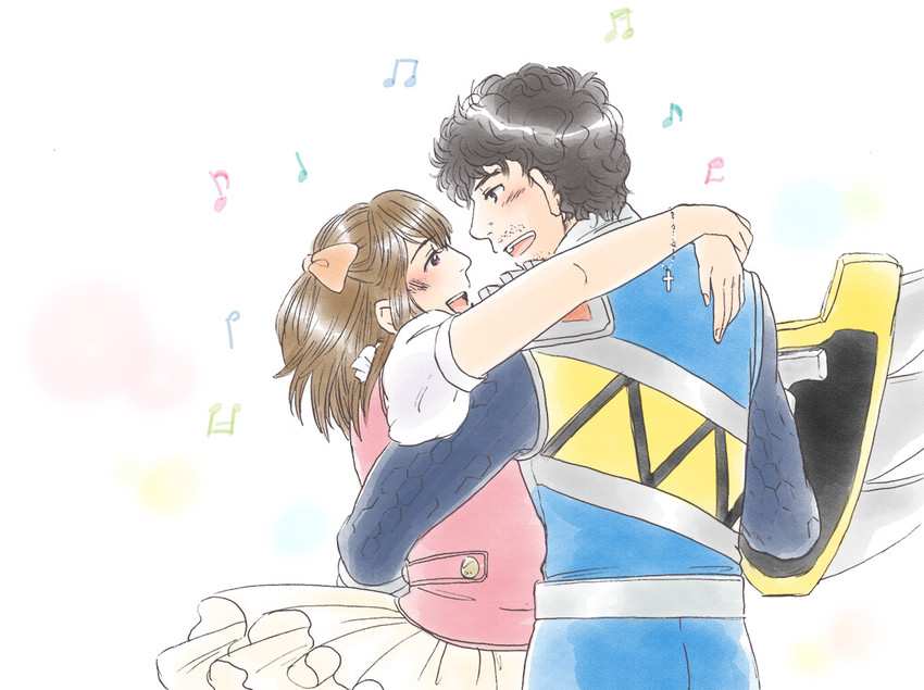 tomatsu haruka, udo nobuharu, kyoryu blue, and candelira (super sentai and 1 more) drawn by shioji_wataru