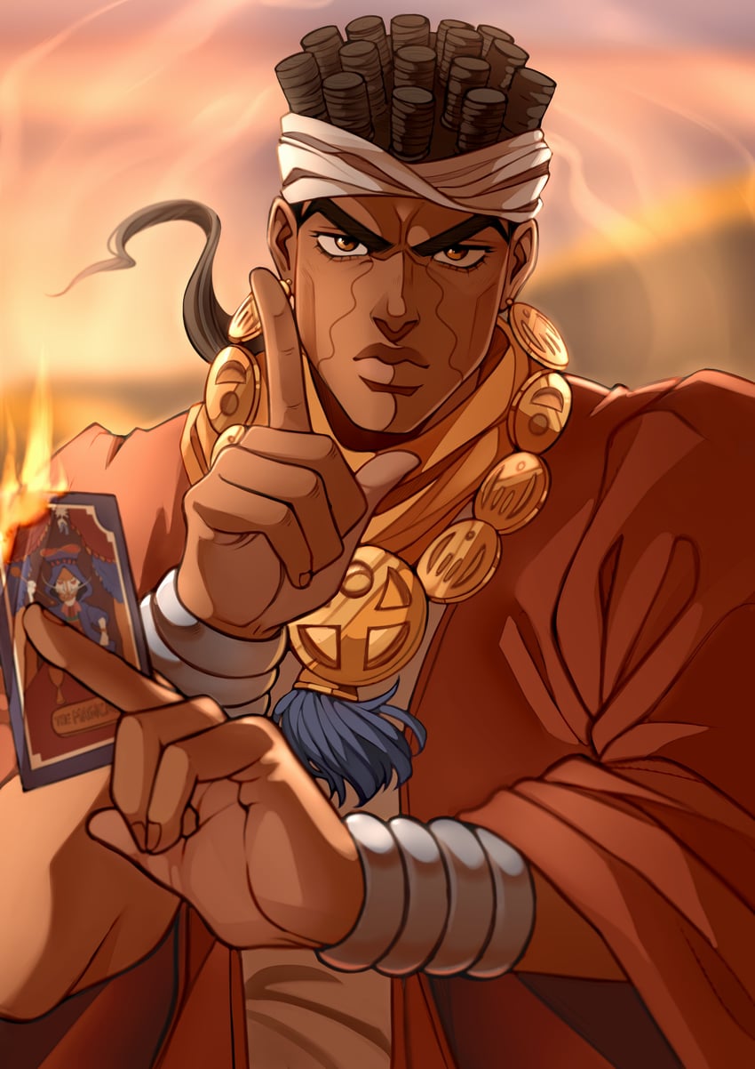 mohammed avdol (jojo no kimyou na bouken and 1 more) drawn by idinahui_pls