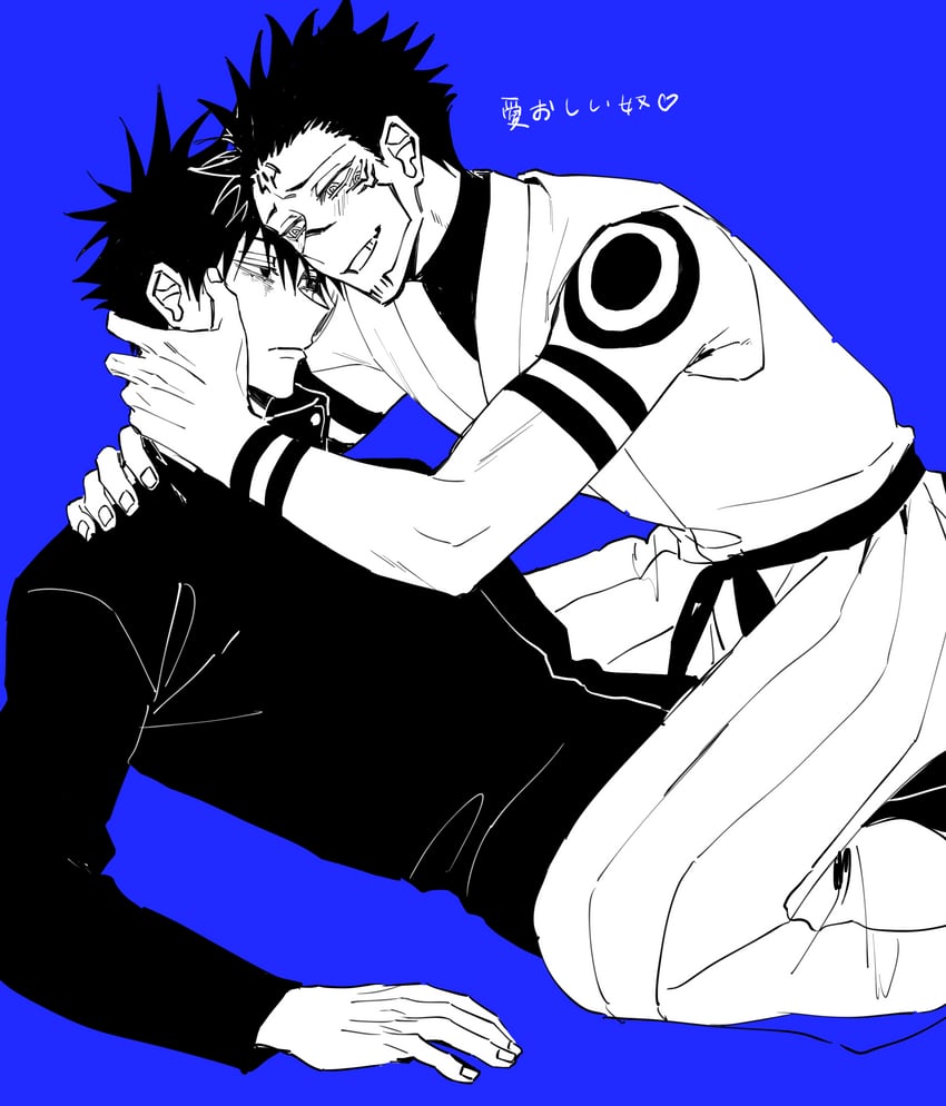 fushiguro megumi and ryoumen sukuna (jujutsu kaisen) drawn by azukiharuta_ju