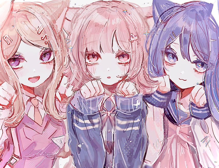 nanami chiaki, akamatsu kaede, and maizono sayaka (danganronpa and 4 more) drawn by naruse_(nal1525)