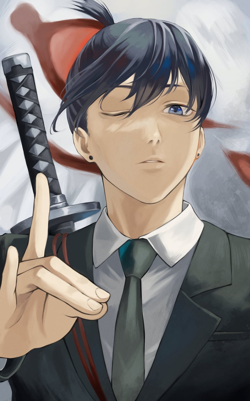 hayakawa aki and fox devil (chainsaw man) drawn by fengling_(furin-jp)