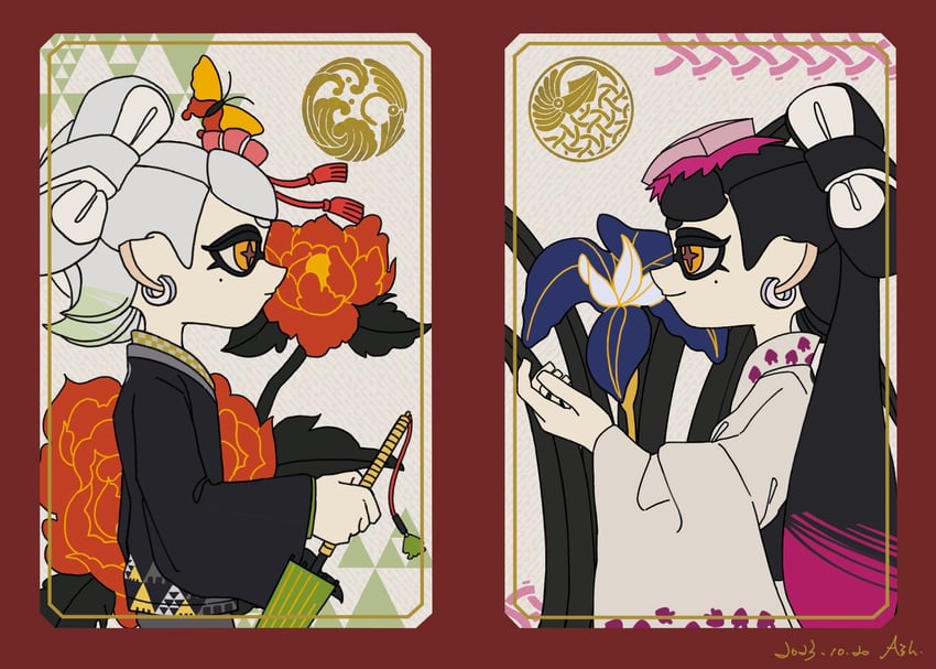 callie and marie (splatoon and 1 more) drawn by ash011023