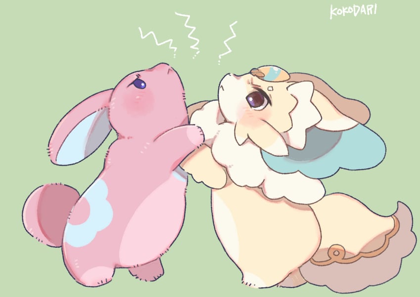 purrely and melffy rabby (yu-gi-oh!) drawn by kokodari