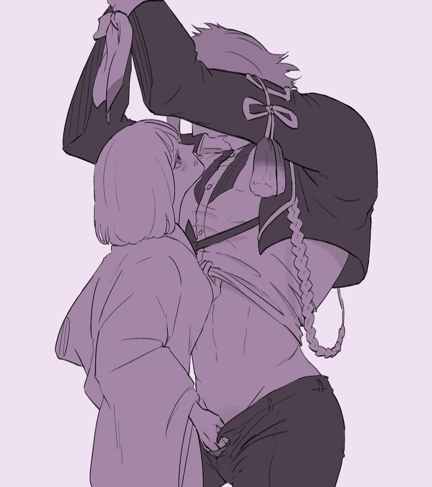 saniwa, female saniwa, and hizamaru (touken ranbu) drawn by user_ruyr7257