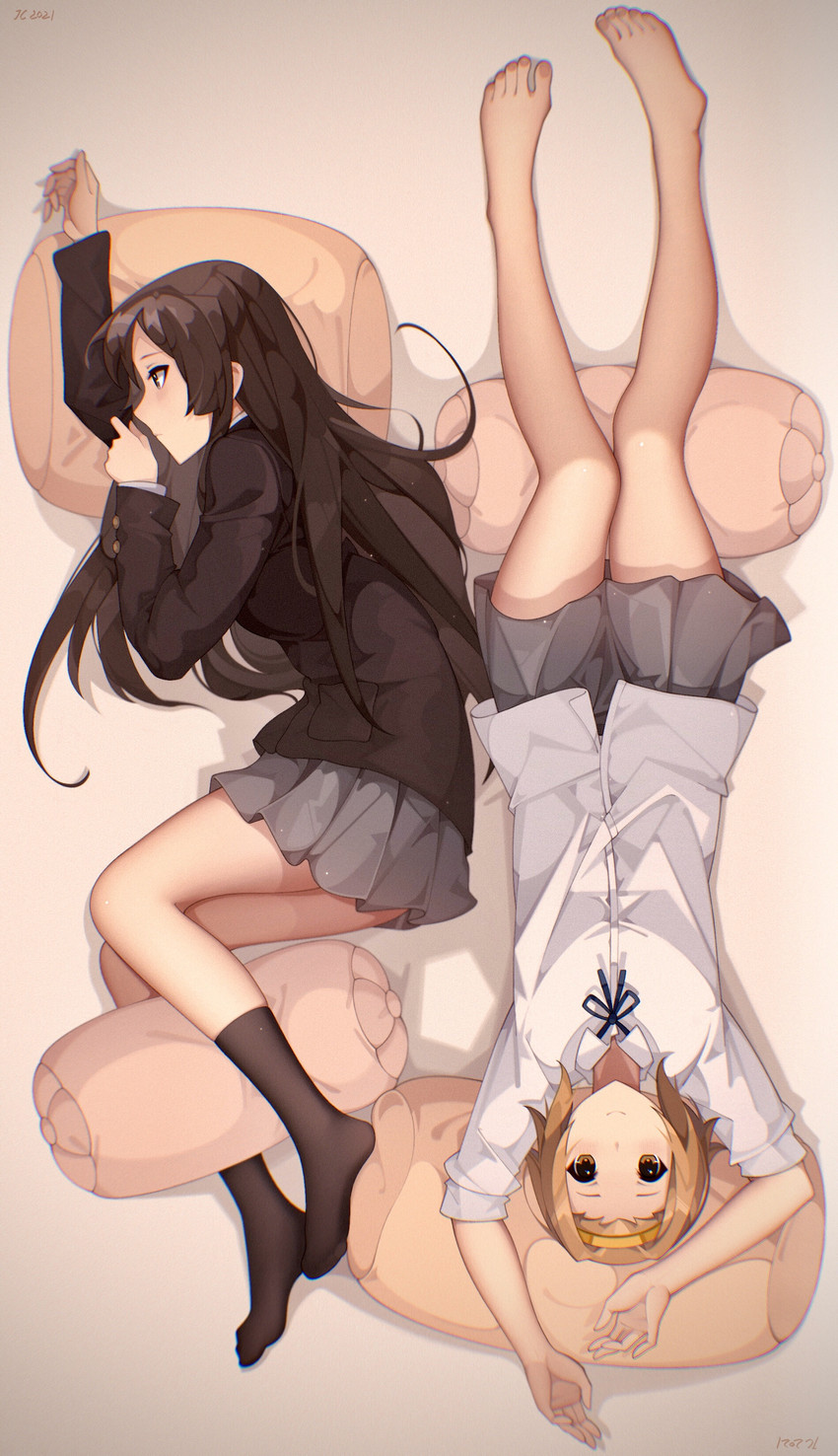 akiyama mio and tainaka ritsu (k-on!) drawn by senjouhara_nira