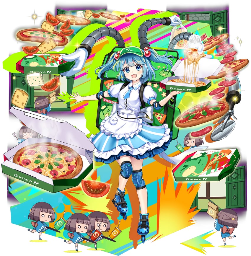 kawashiro nitori (touhou and 1 more) drawn by rotte_(1109)