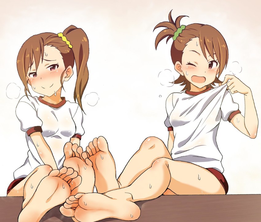 futami mami and futami ami (idolmaster) drawn by no.gomesu