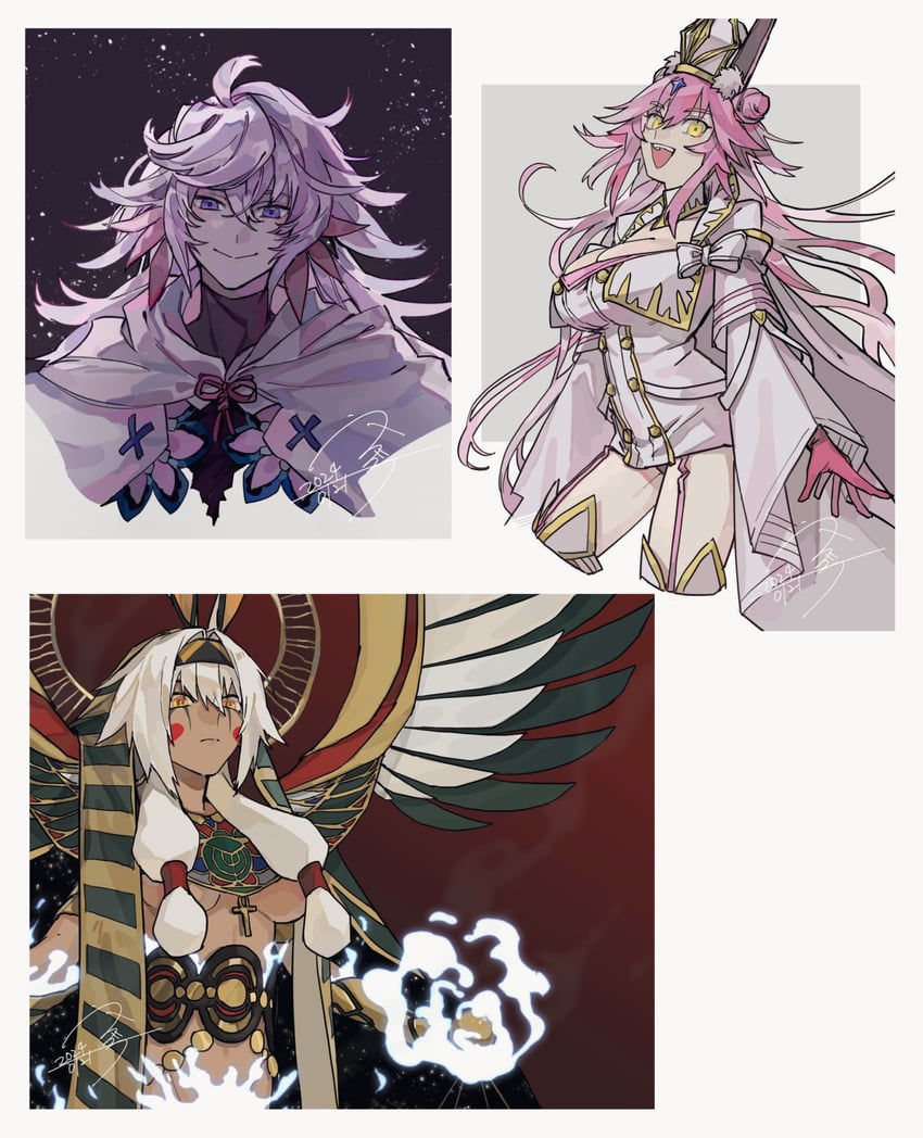 tamamo, nitocris, merlin, nitocris alter, and koyanskaya (fate and 1 more) drawn by drruraguchi