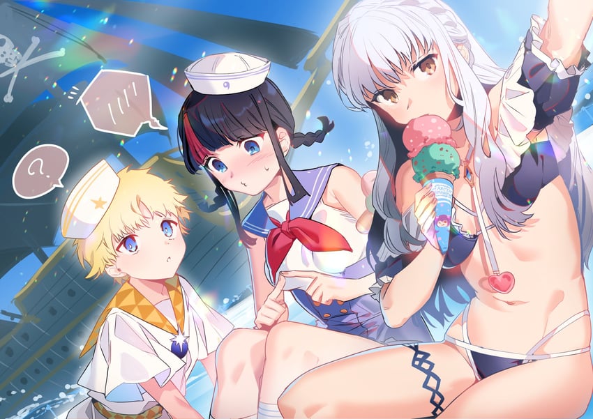 caren hortensia, utsumi erice, and voyager (fate and 1 more) drawn by noko_morokoshi