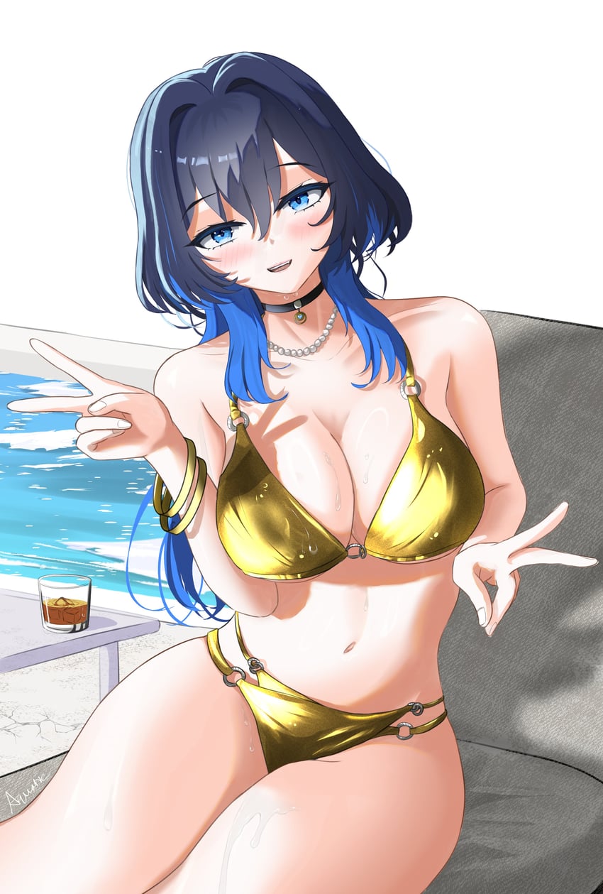ouro kronii (hololive and 1 more) drawn by aquaticlettuce
