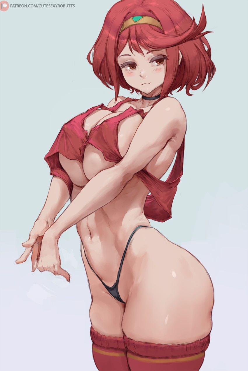pyra (xenoblade chronicles and 1 more) drawn by cutesexyrobutts