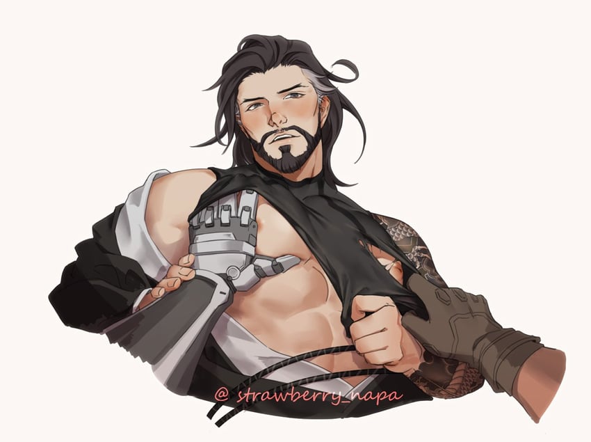 cassidy and hanzo (overwatch and 1 more) drawn by strawberry_napa