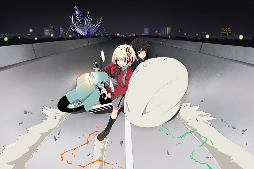 nishikigi chisato and inoue takina (lycoris recoil and 1 more) drawn by misskiwi