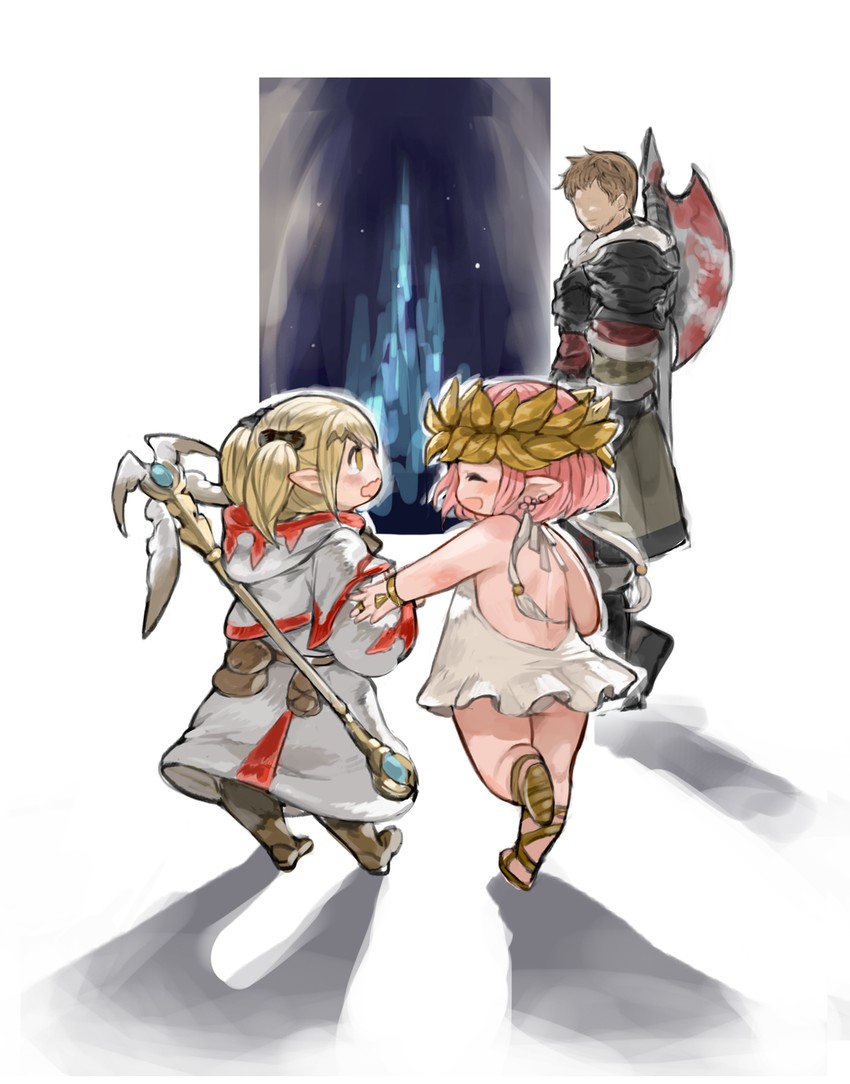 warrior of light, white mage, ardbert hylfyst, scholar, warrior, and 1 more (final fantasy and 1 more) drawn by kkaebing
