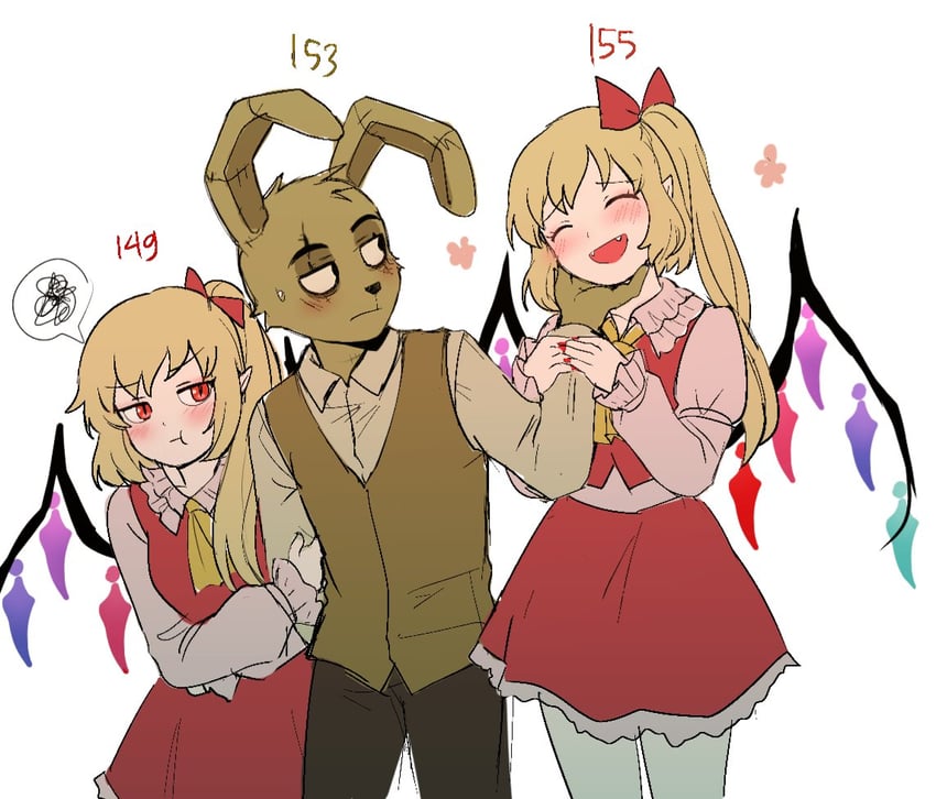 flandre scarlet and plushtrap (touhou and 1 more) drawn by himuhino
