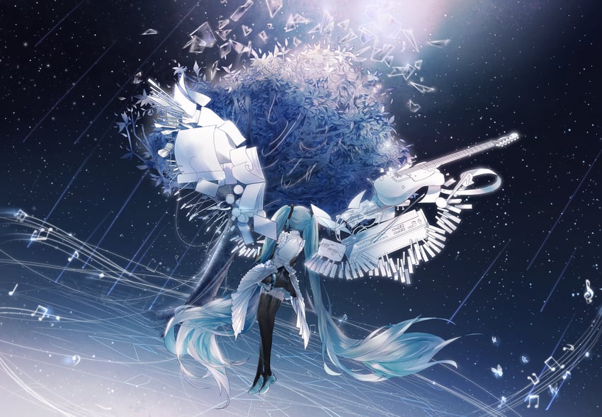 hatsune miku (vocaloid and 1 more) drawn by muo_(user_gntu5233)