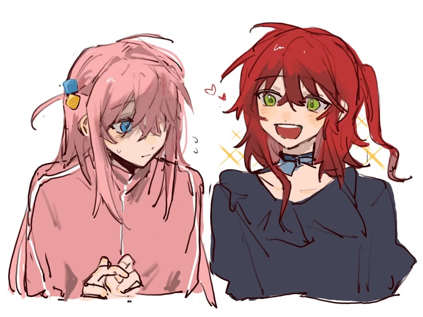 gotoh hitori and kita ikuyo (bocchi the rock!) drawn by lingyi