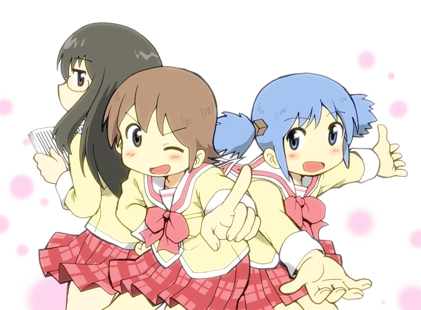 naganohara mio, aioi yuuko, and minakami mai (nichijou) drawn by shirai_sanjirou