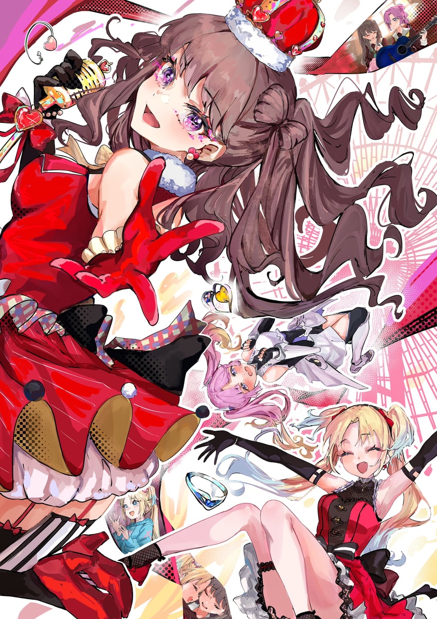 fujishima megumi, osawa rurino, and anyoji hime (love live! and 1 more) drawn by jin_(oihlf)