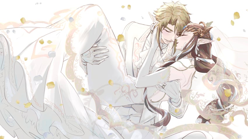 link and princess zelda (the legend of zelda and 1 more) drawn by kurokawa_karasu