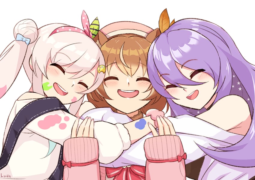 moona hoshinova, ayunda risu, and airani iofifteen (hololive and 1 more) drawn by lutherniel