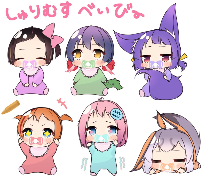 island fox, rurun rururica, irodori mayoi, hanakoto igusa, mizugame mia, and 1 more (kemono friends and 4 more) drawn by rascala39