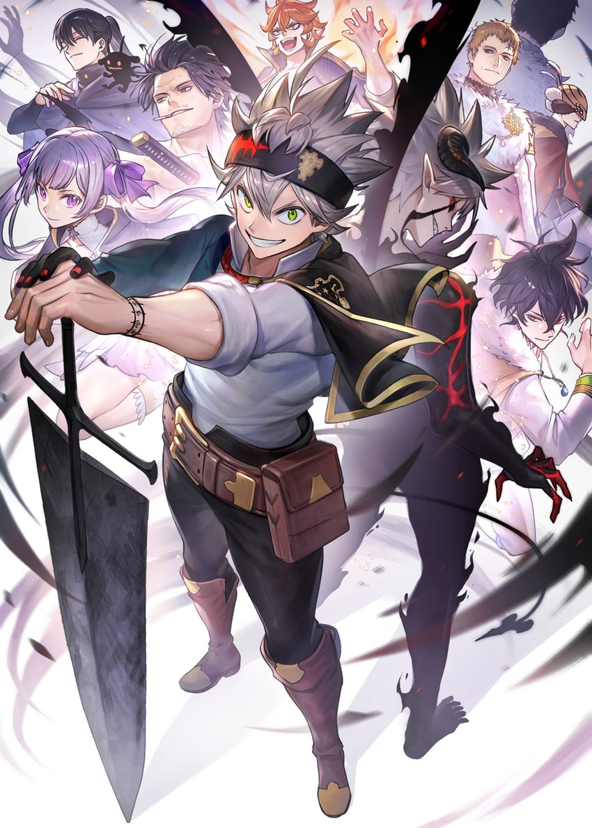 noelle silva, asta, yami sukehiro, yuno, nacht faust, and 5 more (black clover) drawn by tsugutoku