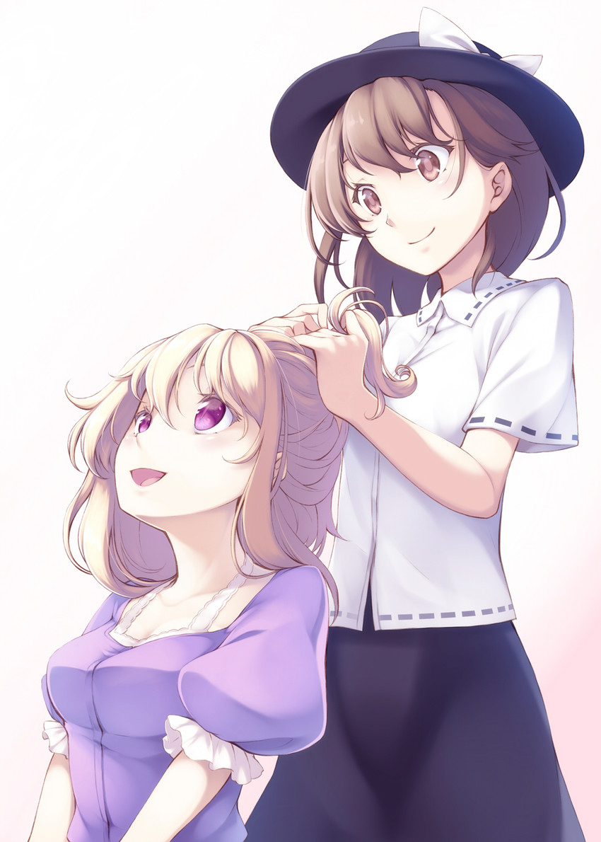 usami renko and maribel hearn (touhou) drawn by midorino_eni