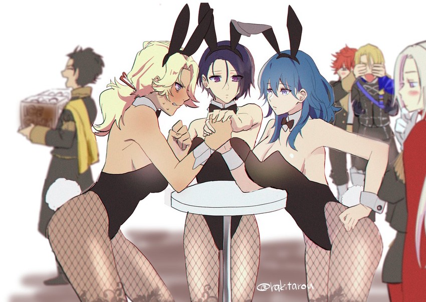 female byleth, edelgard von hresvelg, dimitri alexandre blaiddyd, claude von riegan, sylvain jose gautier, and 2 more (fire emblem and 1 more) drawn by yukiyanagi_raki