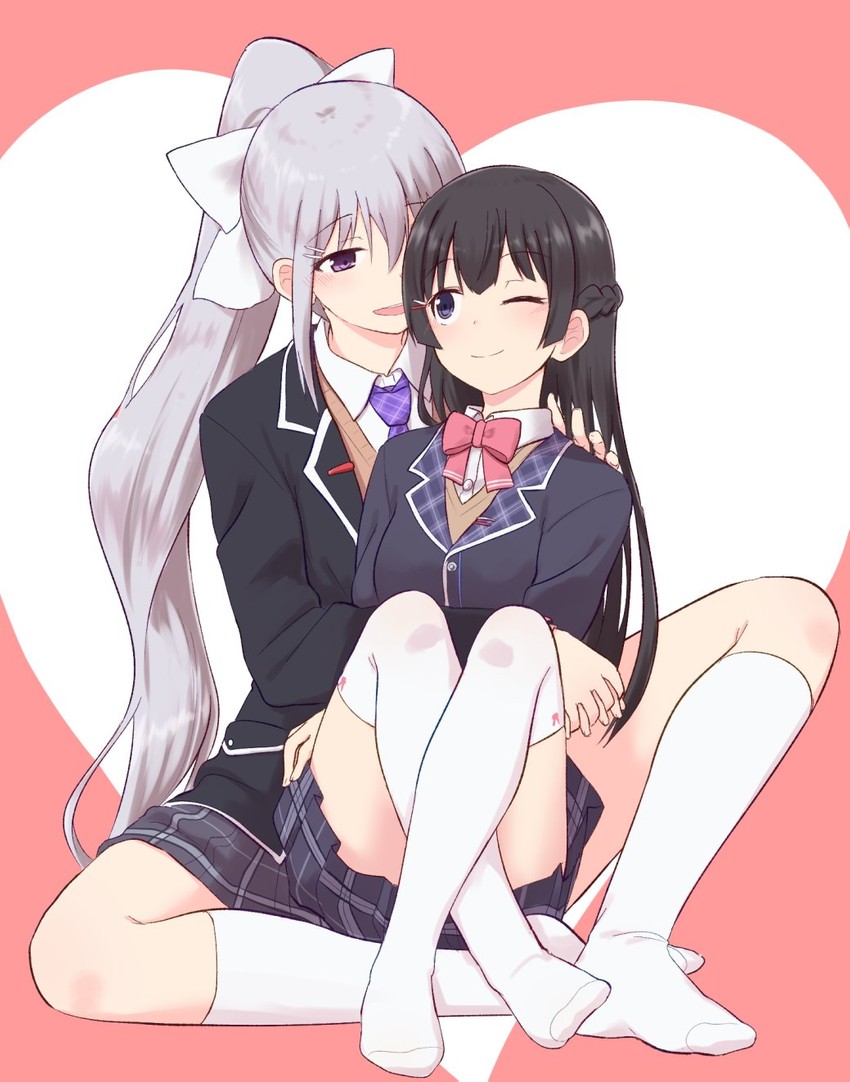 tsukino mito and higuchi kaede (nijisanji) drawn by kawazu_kento