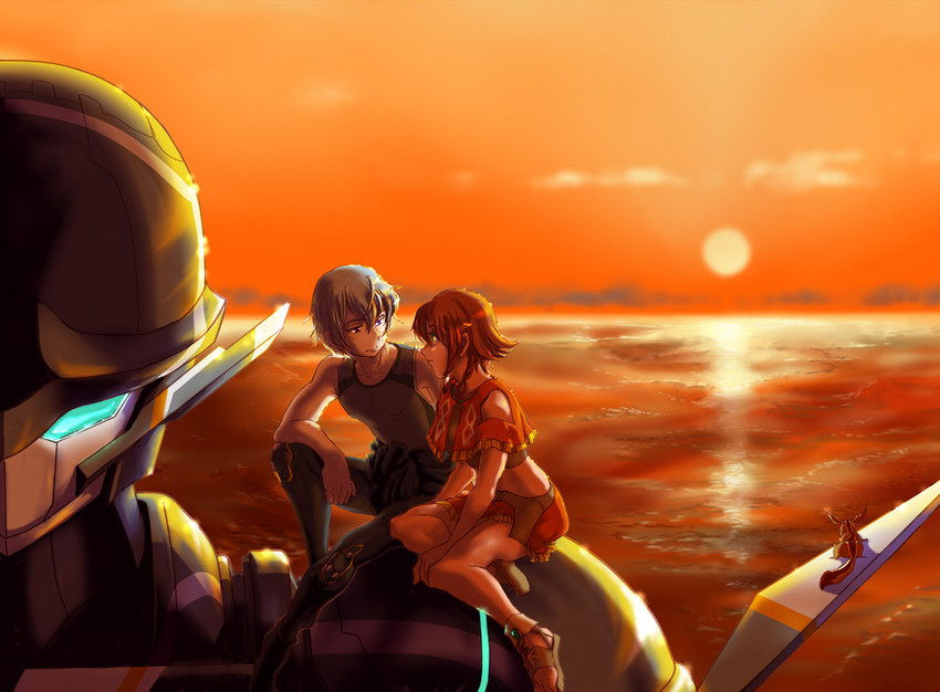 amy, ledo, chamber, and grace (suisei no gargantia) drawn by shuka-miya
