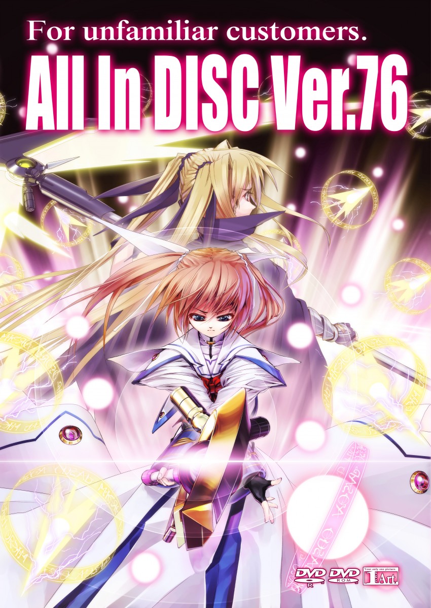 fate testarossa, takamachi nanoha, raising heart, and bardiche (lyrical nanoha and 2 more) drawn by tom_(1art.)