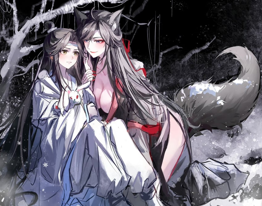wei wuxian and lan wangji (modao zushi) drawn by deeplake_(shen_hu_zhou)
