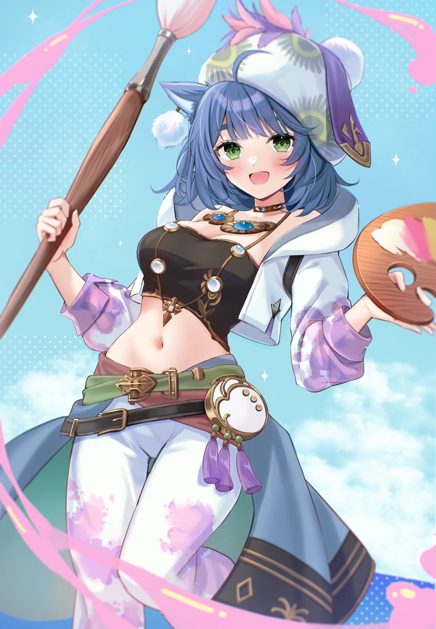 warrior of light and pictomancer (final fantasy and 1 more) drawn by suzumori_(su2525)
