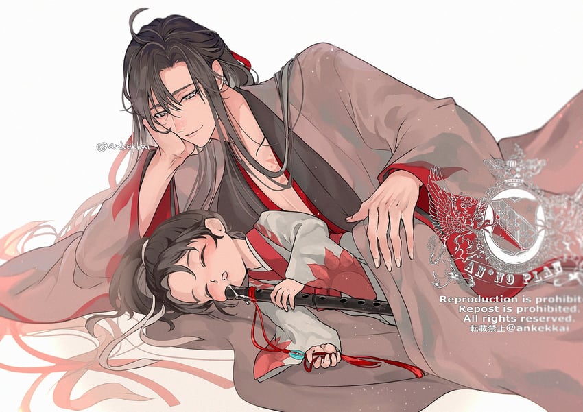 wei wuxian and lan sizhui (modao zushi) drawn by ankekkai