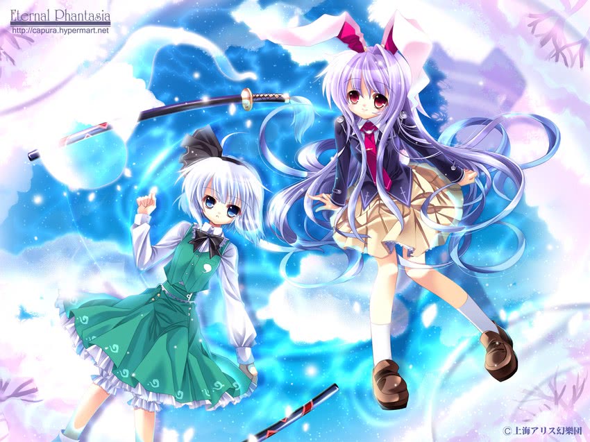 konpaku youmu and reisen udongein inaba (touhou) drawn by capura_lin