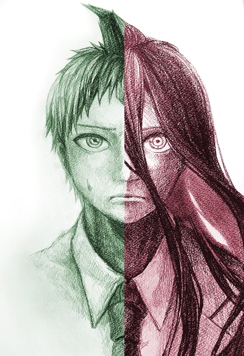hinata hajime and kamukura izuru (danganronpa and 1 more) drawn by haruyu_tugu