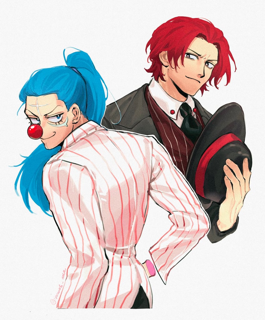 shanks and buggy the clown (one piece) drawn by vamos_mk