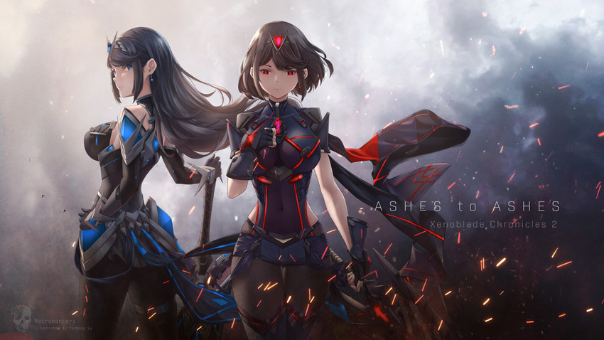 pyra and mythra (xenoblade chronicles and 2 more) drawn by lu_(pixiv20967832)