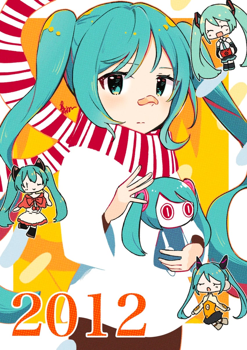 hatsune miku and aimaina (vocaloid and 5 more) drawn by aoiyui