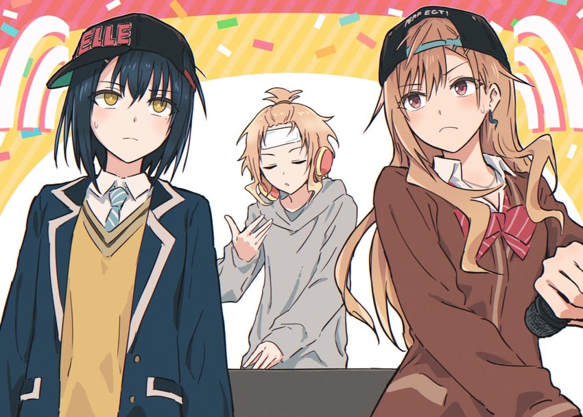 satou yumiko, watanabe chika, and asaka mirei (seiyuu radio no uraomote) drawn by bullfalk