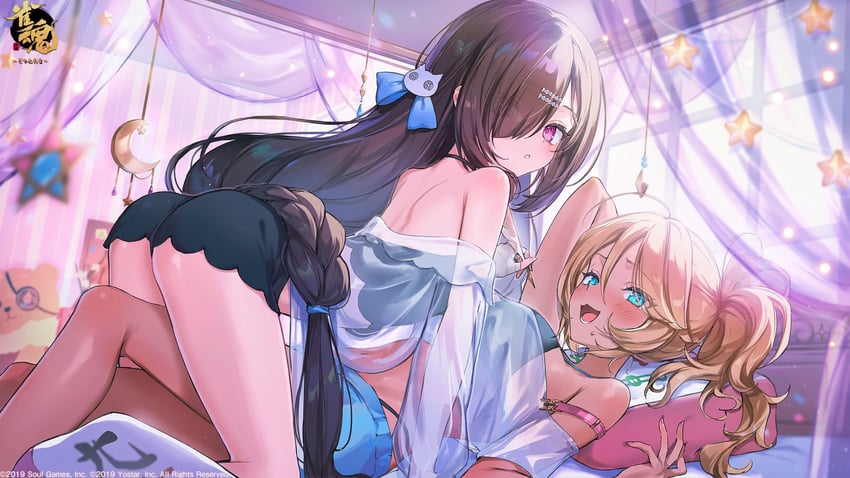 morikawa ayako and fujimoto kirara (mahjong soul) drawn by nekoyashiki_pushio