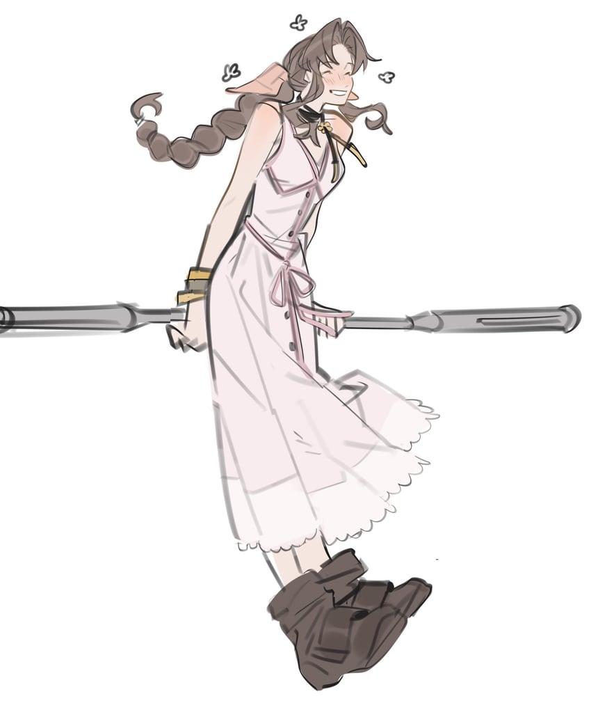 aerith gainsborough (final fantasy and 3 more) drawn by mmmckayyy