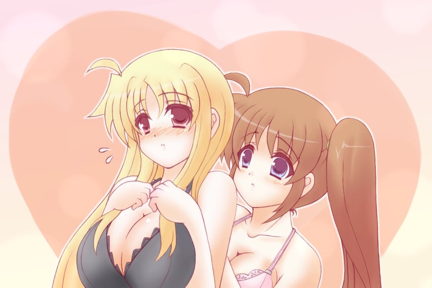 fate testarossa and takamachi nanoha (lyrical nanoha and 1 more) drawn by kano-0724