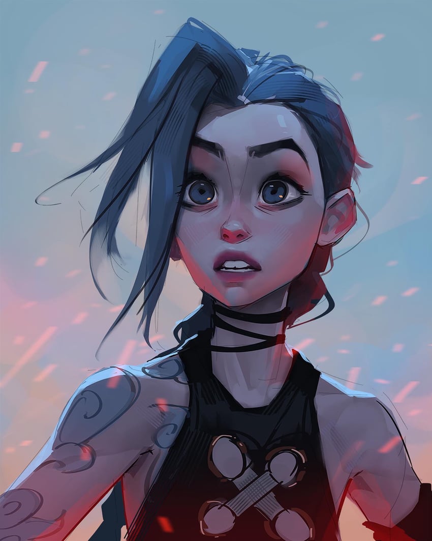 jinx and arcane jinx (league of legends and 1 more) drawn by sam_yang