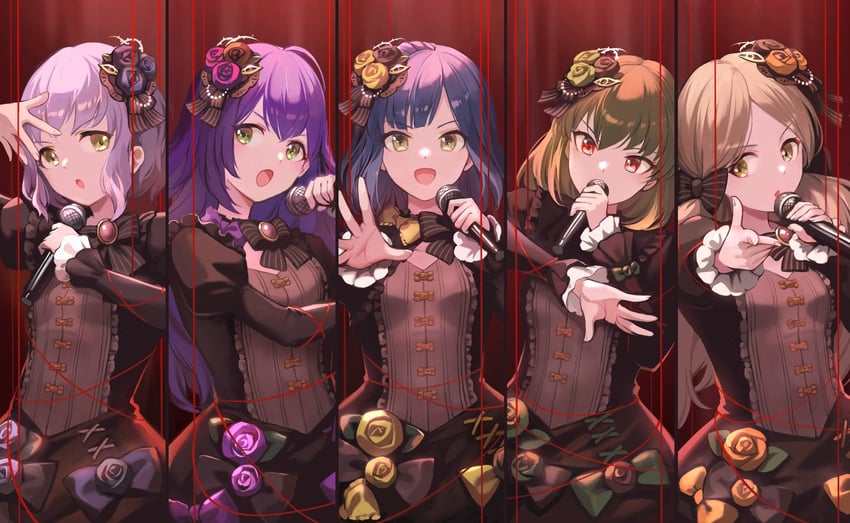 makabe mizuki, nanao yuriko, mochizuki anna, handa roco, and nagayoshi subaru (idolmaster and 2 more) drawn by tuna_picture